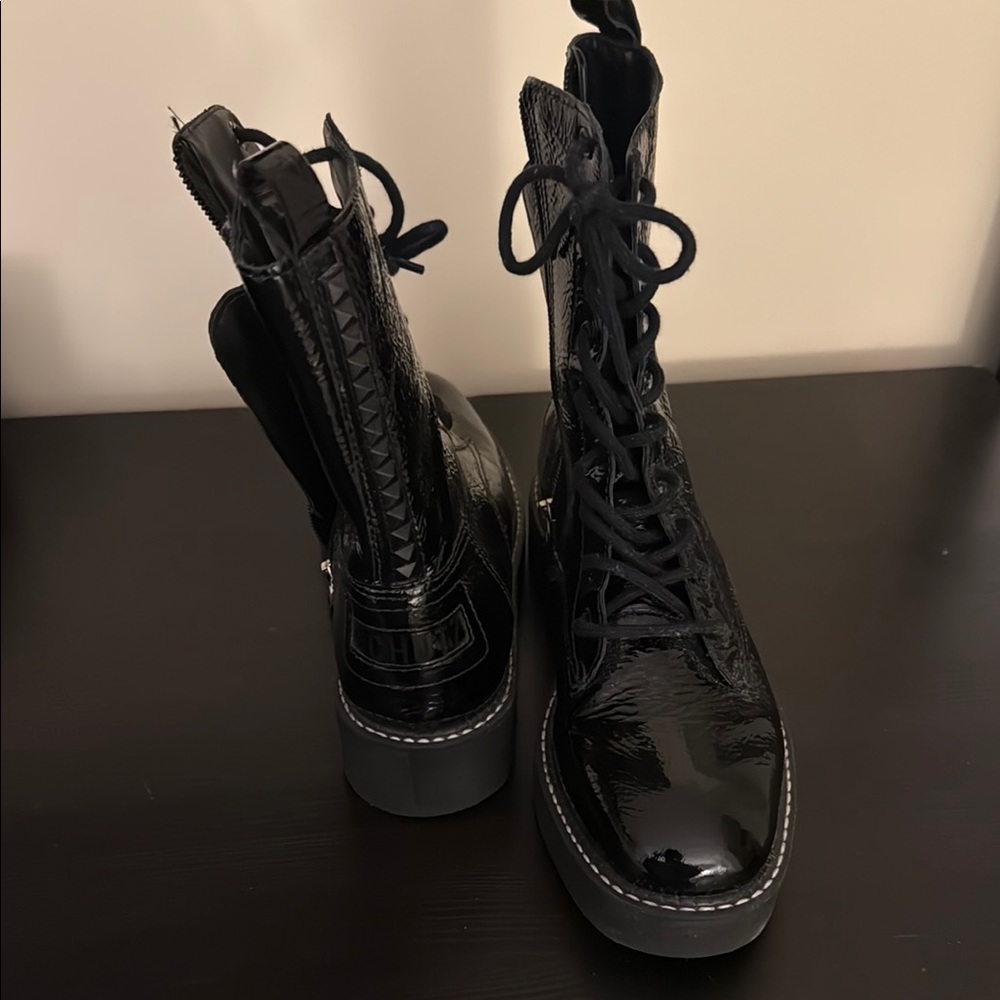 Black Patent Leather Women's Boots
